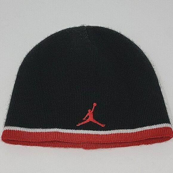 Jordan Jumpman Boys Black Red Beanie - Picture 1 of 2